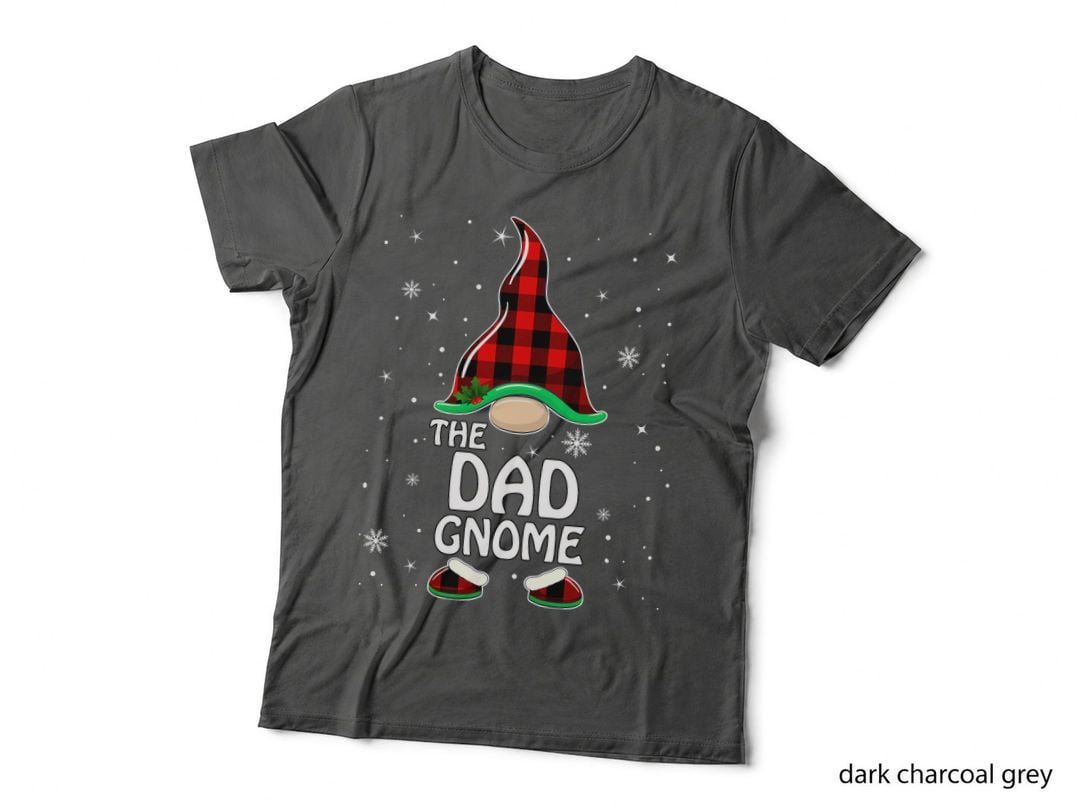 Dad Gnome Buffalo Plaid Matching Family Christmas Pajama T-Shirt