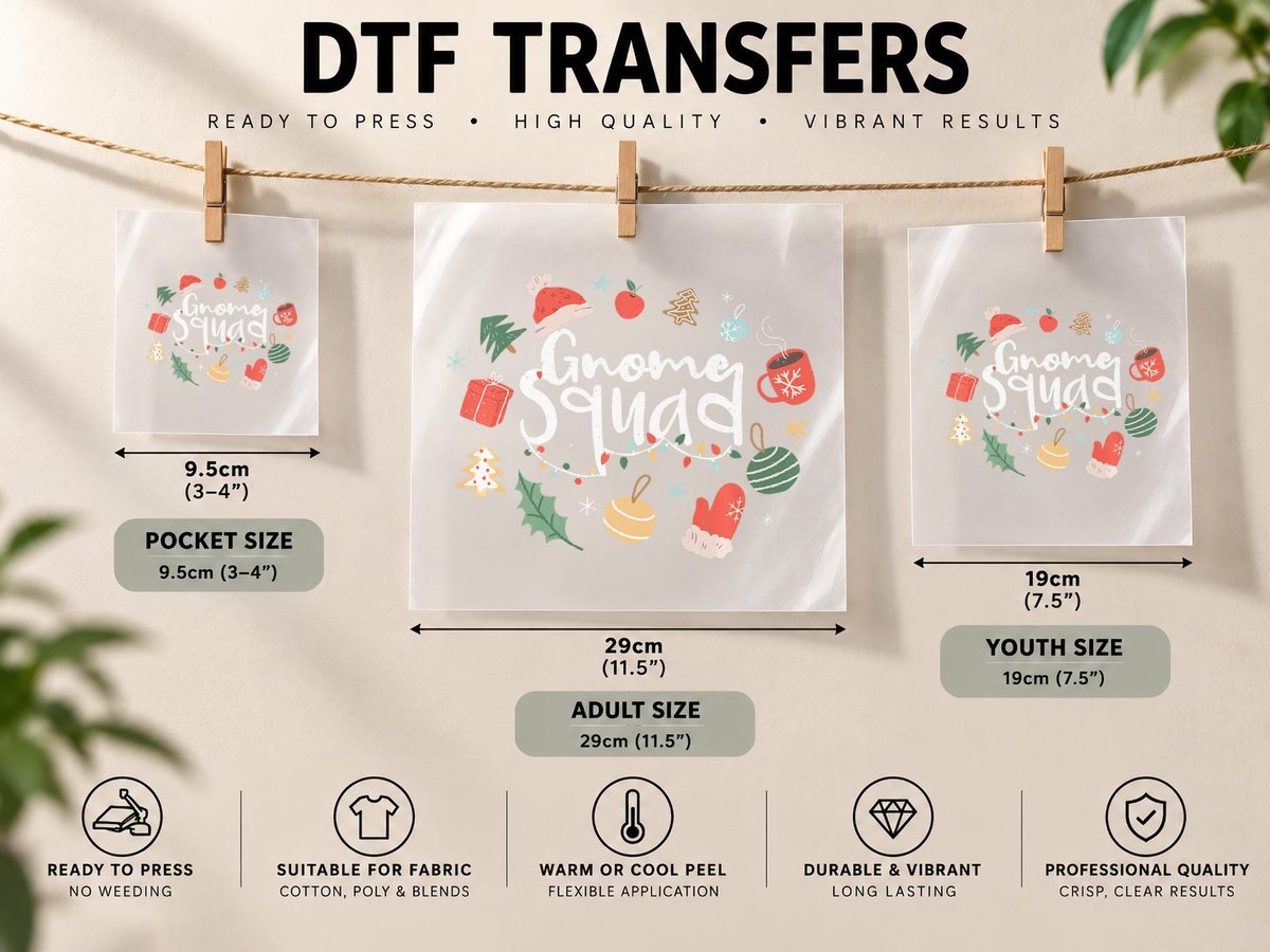 December Gnome Squad Holiday Elements Love Christmas DTF Transfer Iron On