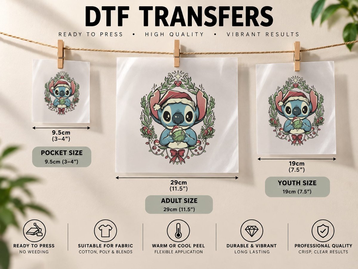 Experiment Christmas - Cute Alien Cartoon Xmas Gift DTF Transfer Iron On