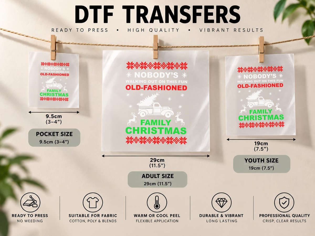 Family Christmas Vacation Pajamas Xmas Ugly Christmas DTF Transfer Iron On