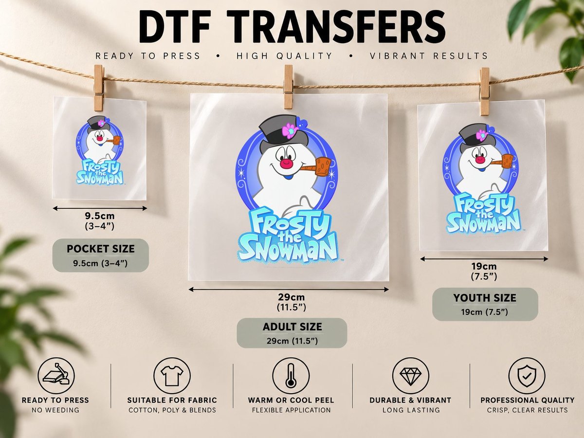 Frosty the Snowman Portrait Logo DTF Transfer Iron On