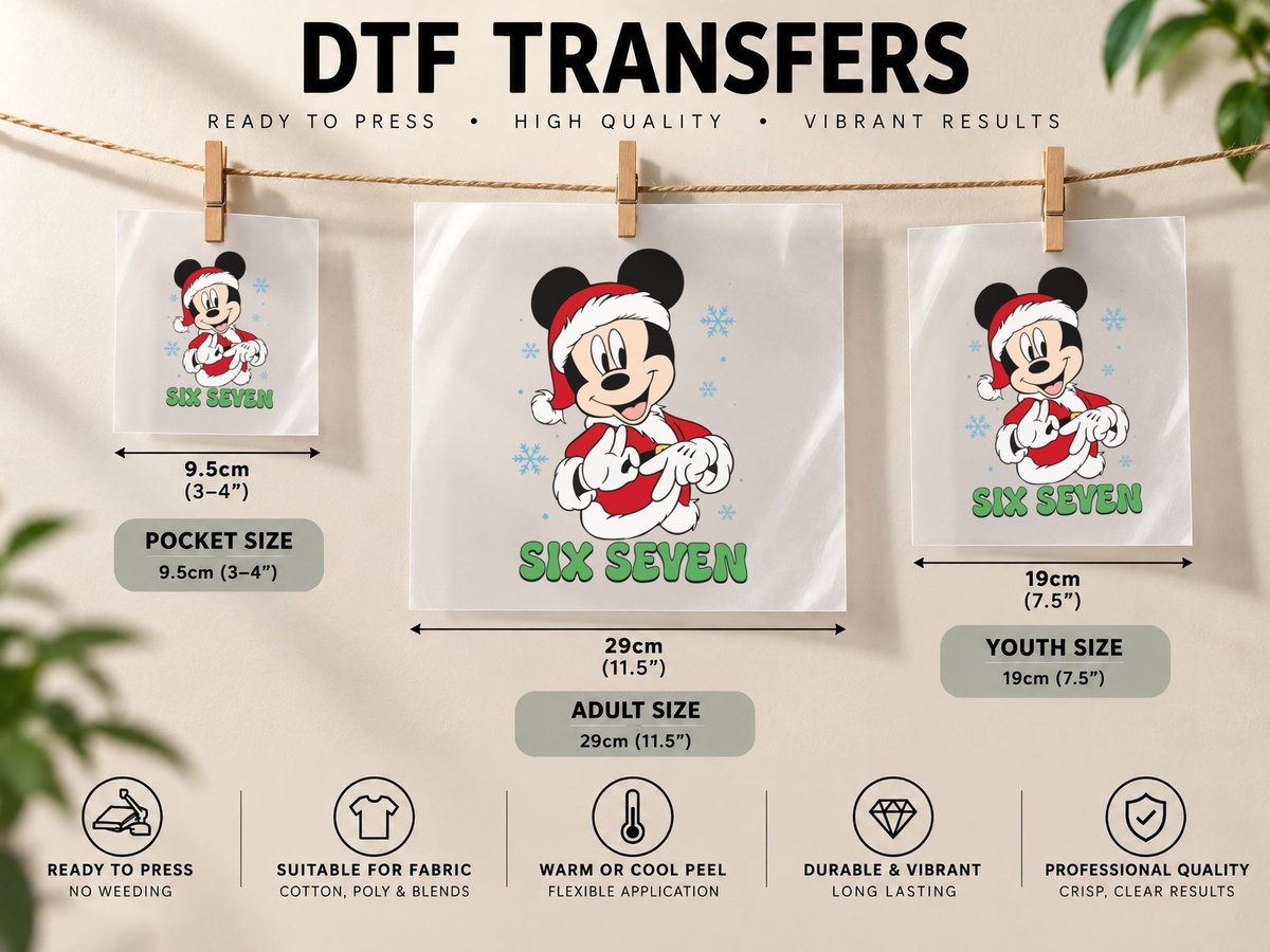 Fun Six Seven Top, Kids Funny Christmas, 6 7 DTF Transfer Iron On
