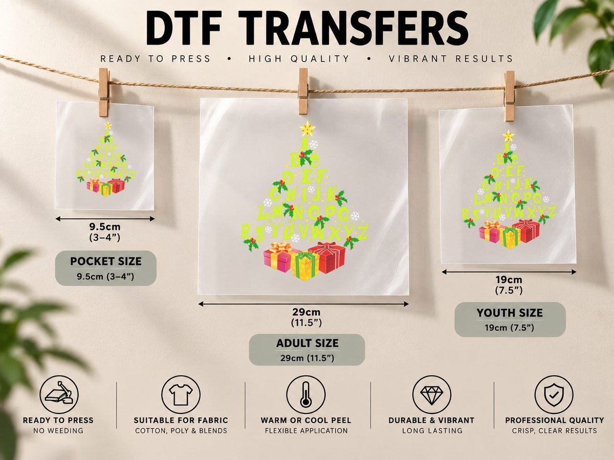 Funny Alphabet Christmas Tree for Teacher or Kids DTF Transfer Iron On