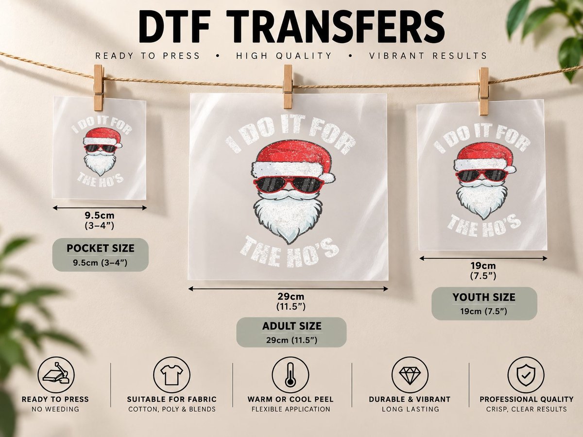 Funny Christmas Adult Naughty Dirty Pajama, Ho Pj DTF Transfer Iron On