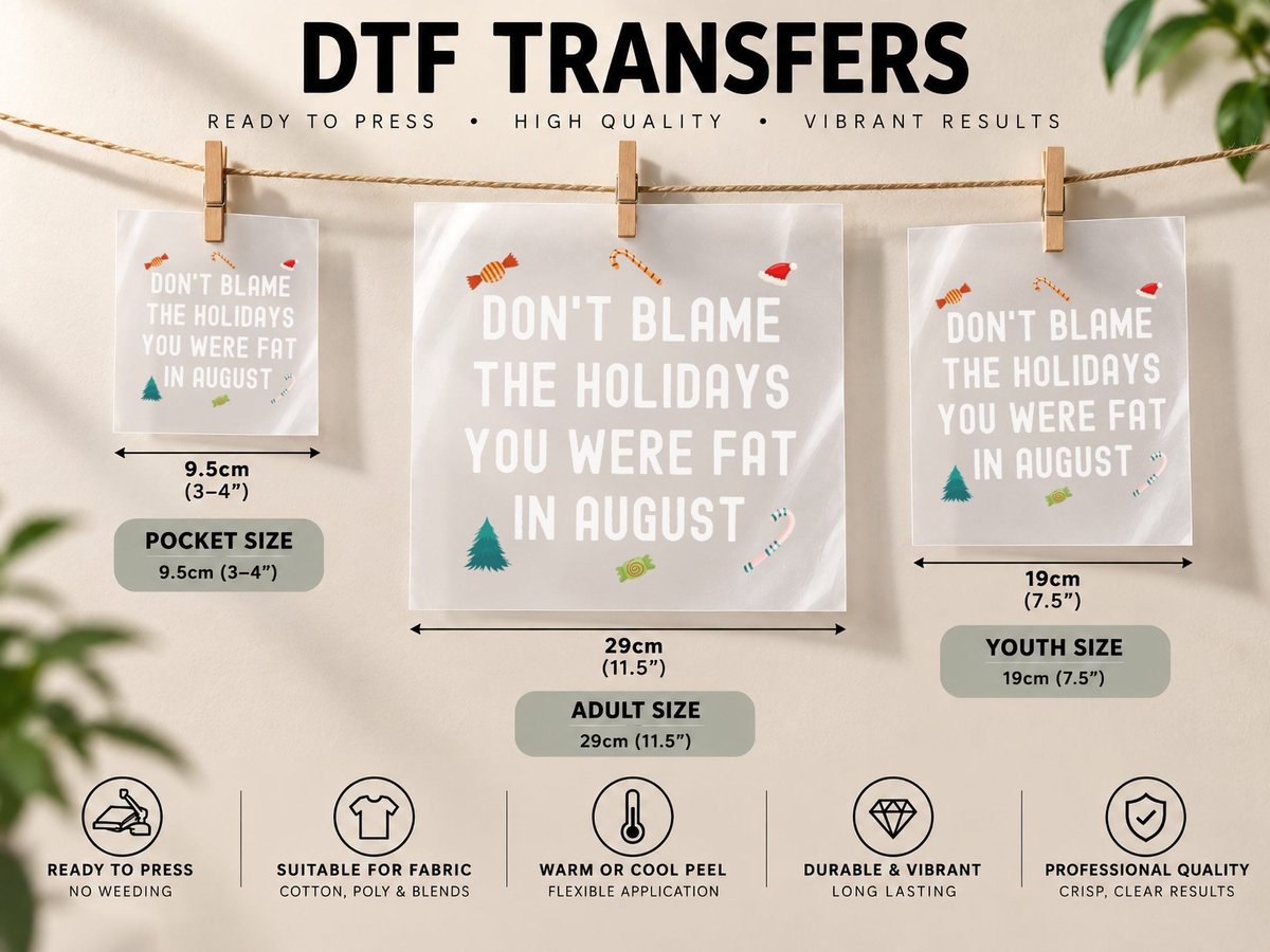 Funny Xmas Don't Blame the Holidays Rude Christmas Pajama DTF Transfer Iron On