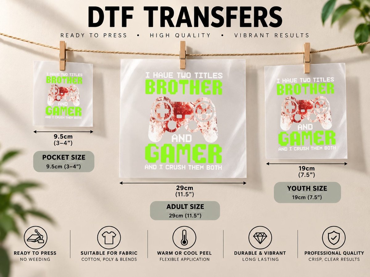 Gamer Vintage Video Games Christmas for Boys Brother Son DTF Transfer Iron On