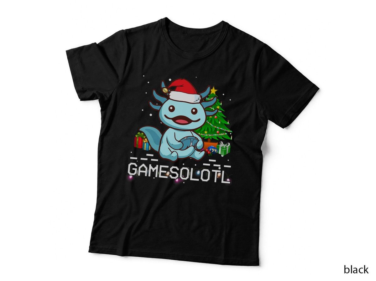 Gamesolotl Cute Axolotl Christmas Tree Kids Youth Boy Gaming T-Shirt