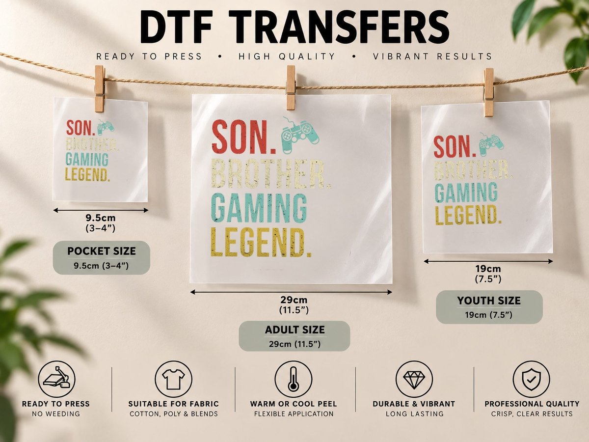 Gaming Gifts for Teenage Boys 8-12 Year Old Christmas Gamer DTF Transfer Iron On