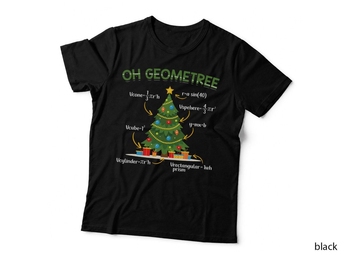 Geometree Christmas Tree Math Lover Mathematician Christmas T-Shirt