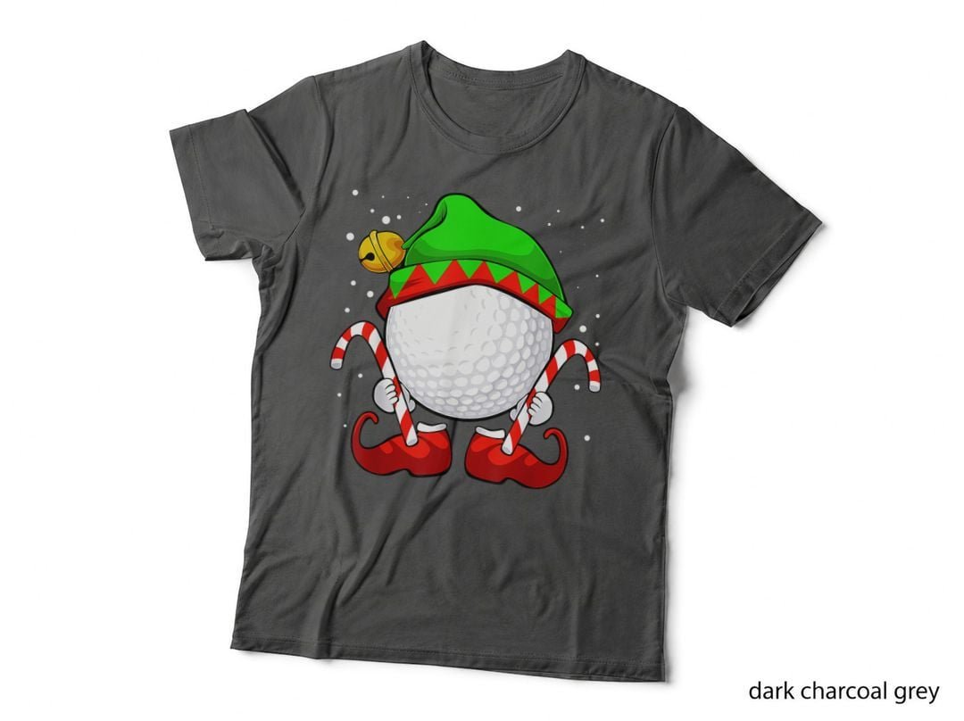 Golf Ball Elf Christmas Pajama Cute Sport X Mas Candy Cane T-Shirt