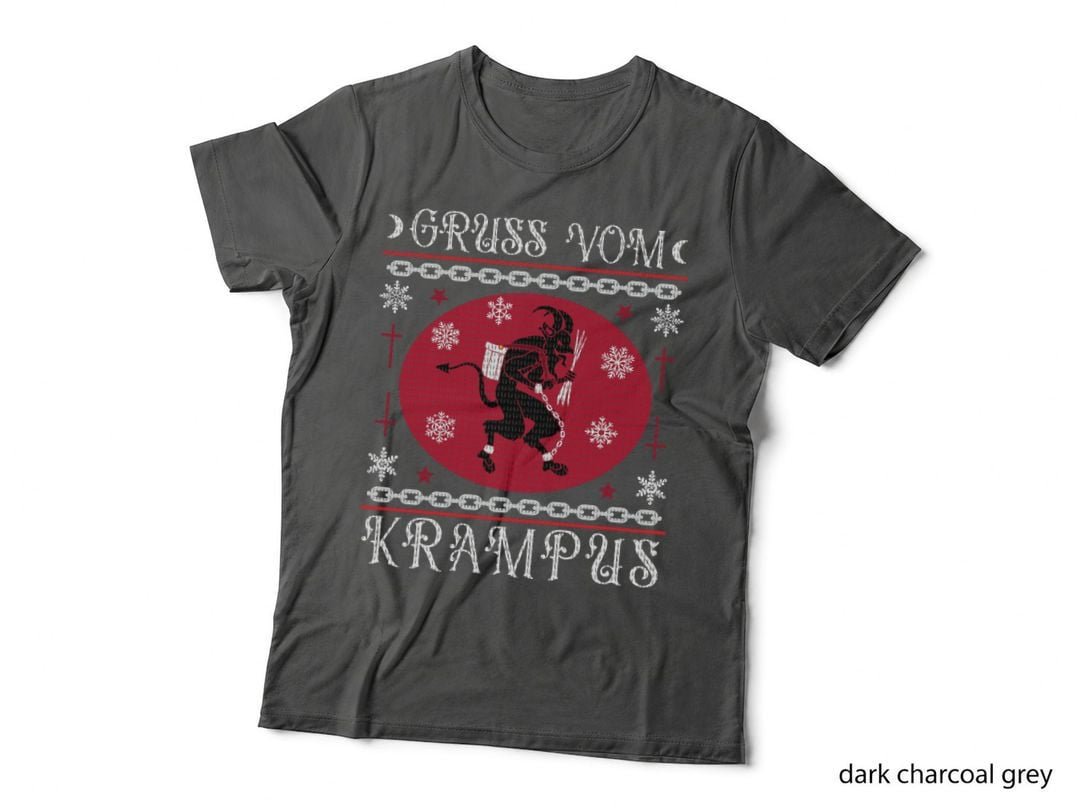 Gruss Vom Krampus. Goth Christmas Ugly Sweater. Krampus Xmas T-Shirt