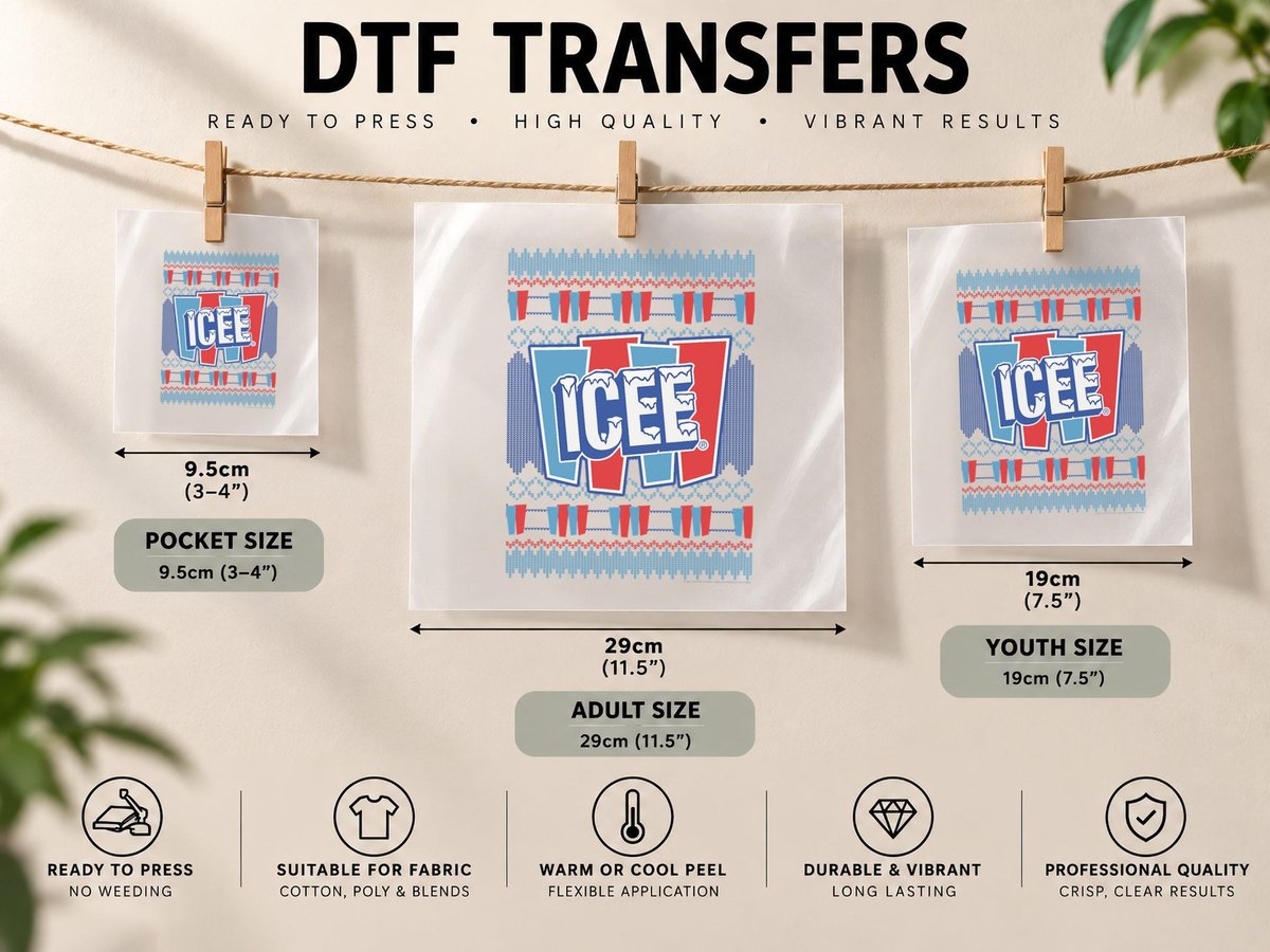 ICEE Logo Vintage Ugly Christmas DTF Transfer Iron On