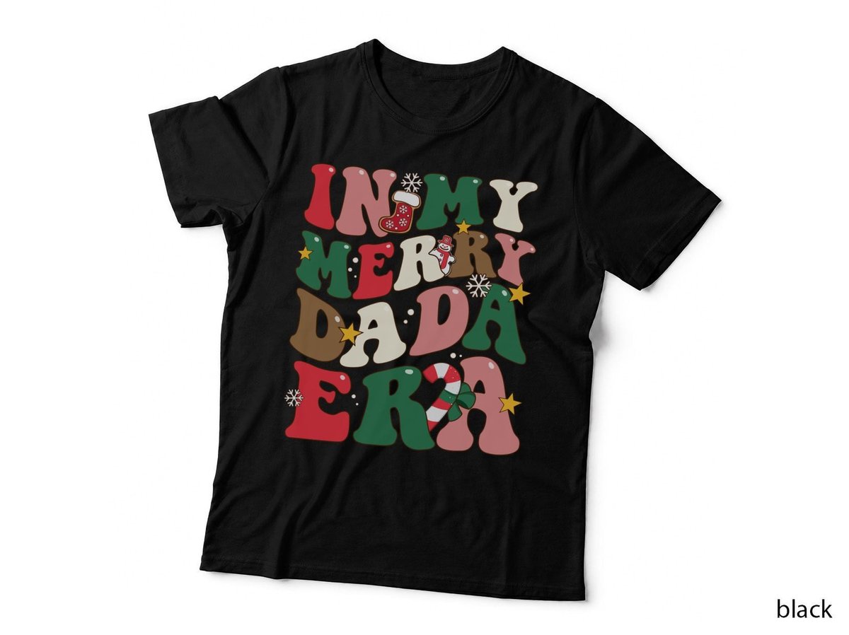 In My Merry Dada Era Groovy Christmas Family Matching T-Shirt