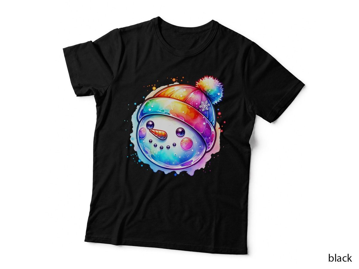 Iridescent Snowman, Collegiate, Minimalist, Everyday Wear, Gift T-Shirt