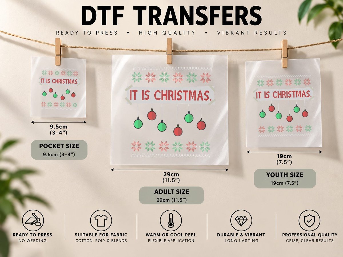 It Is Christmas Ugly Christmas Funny Sign Ornaments DTF Transfer Iron On