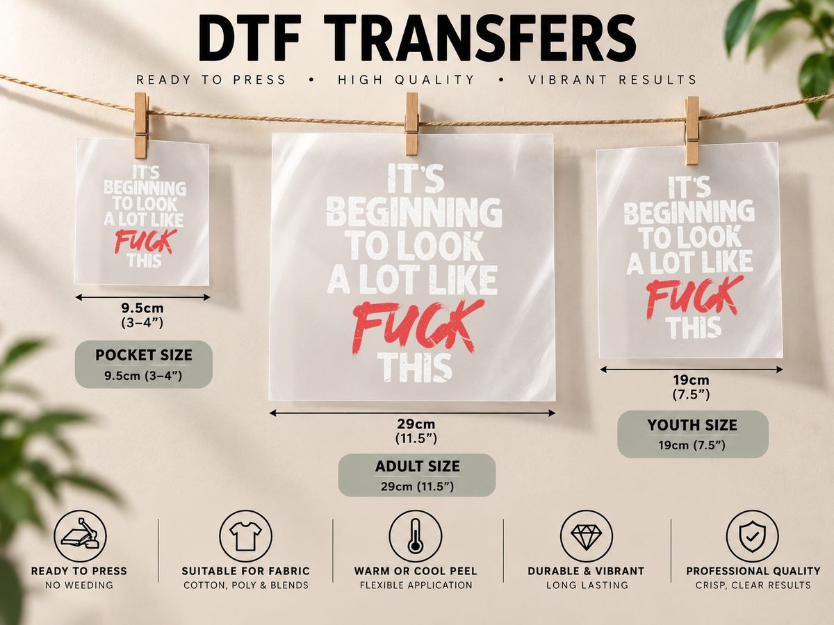 It's Beginning to Look a Lot Like Fuck This Anti Christmas DTF Transfer Iron On