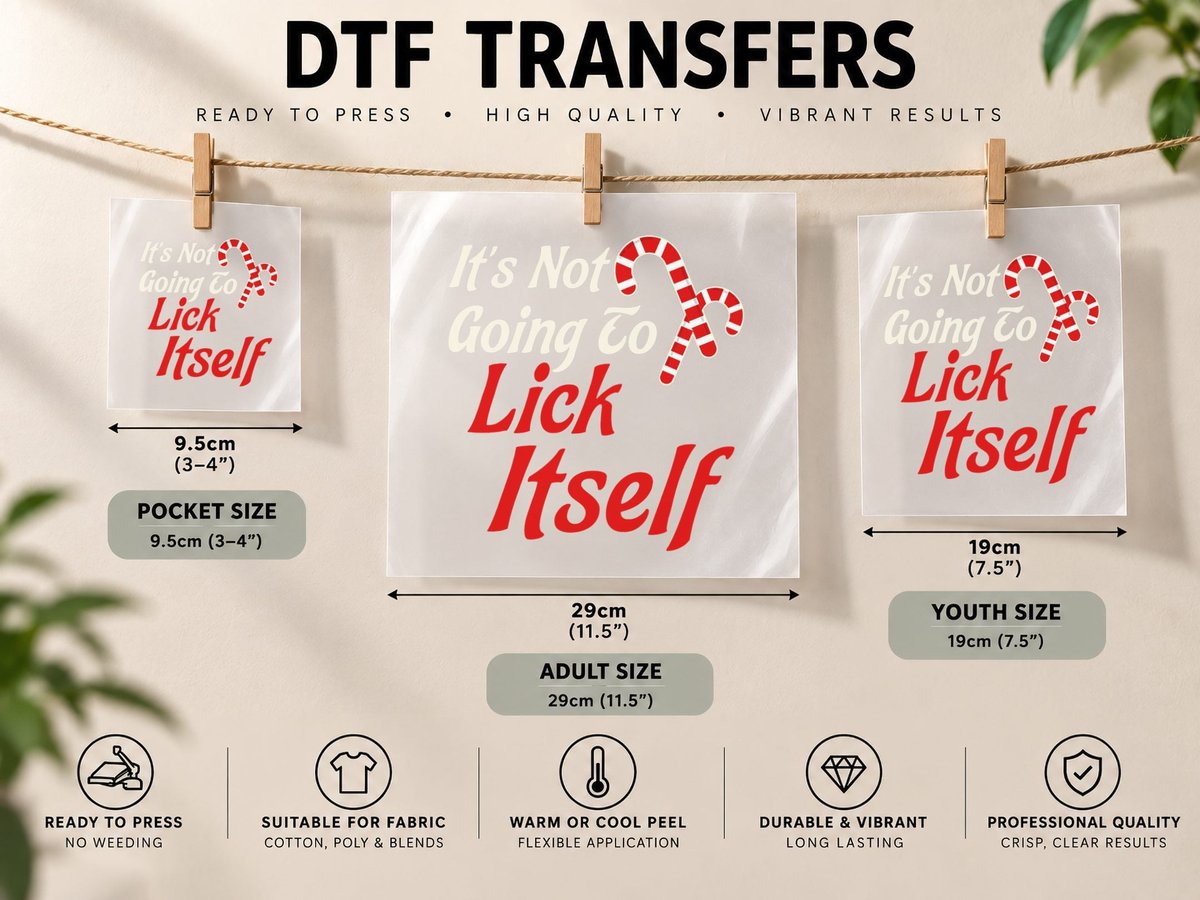 It's Not Going to Lick Itself Adult Funny Christmas DTF Transfer Iron On