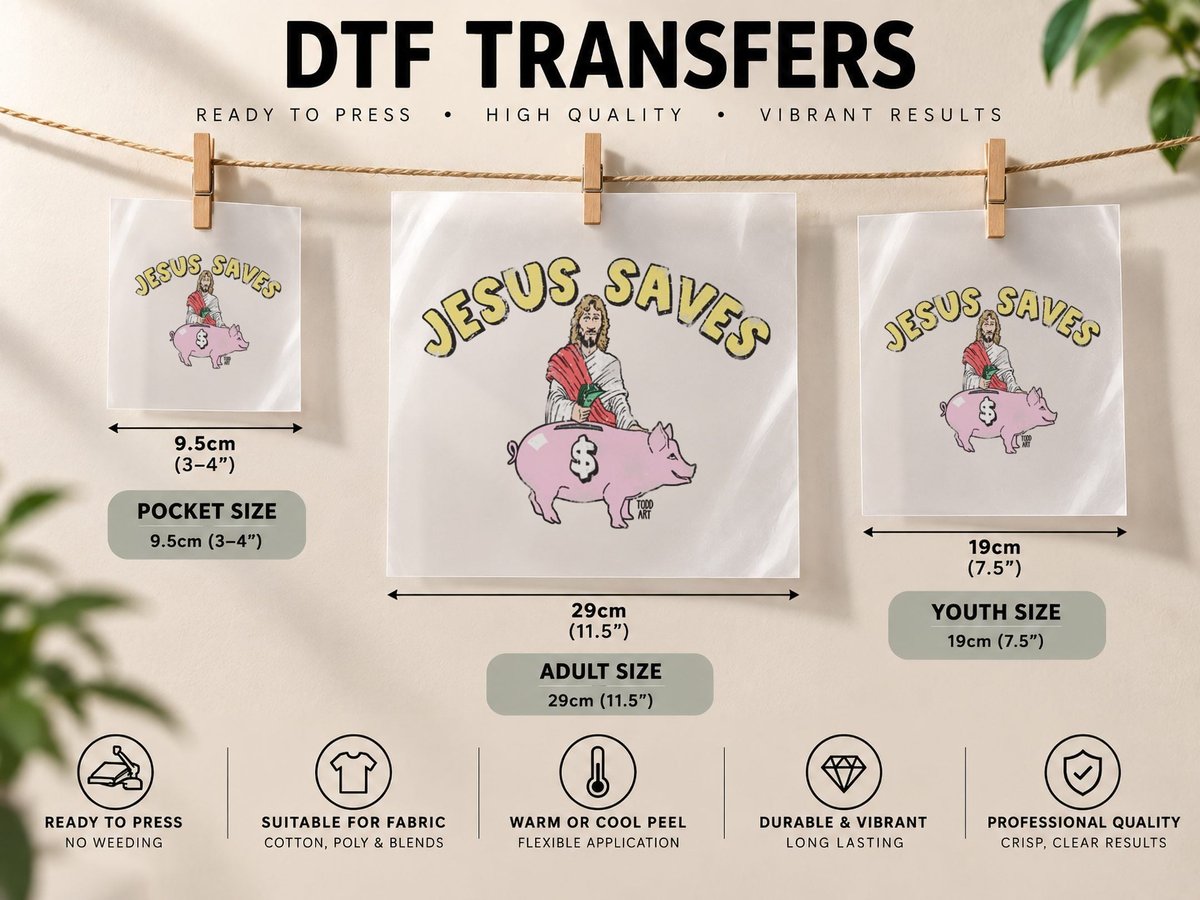 Jesus Saves Christmas - Money Sve Pig Lover DTF Transfer Iron On