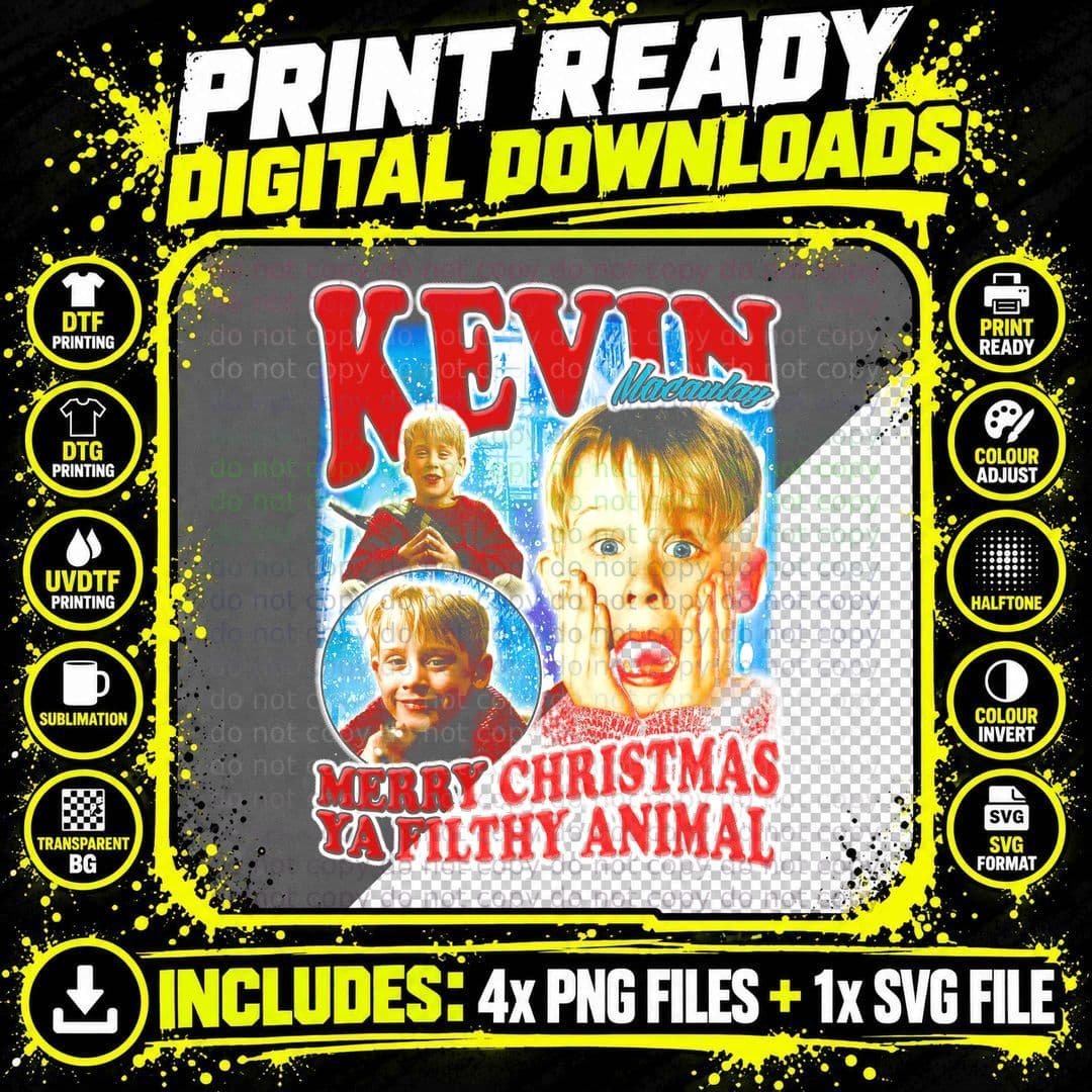 Kevin Mccallister Christmas T-Shirt Png SVG Digital Bundle