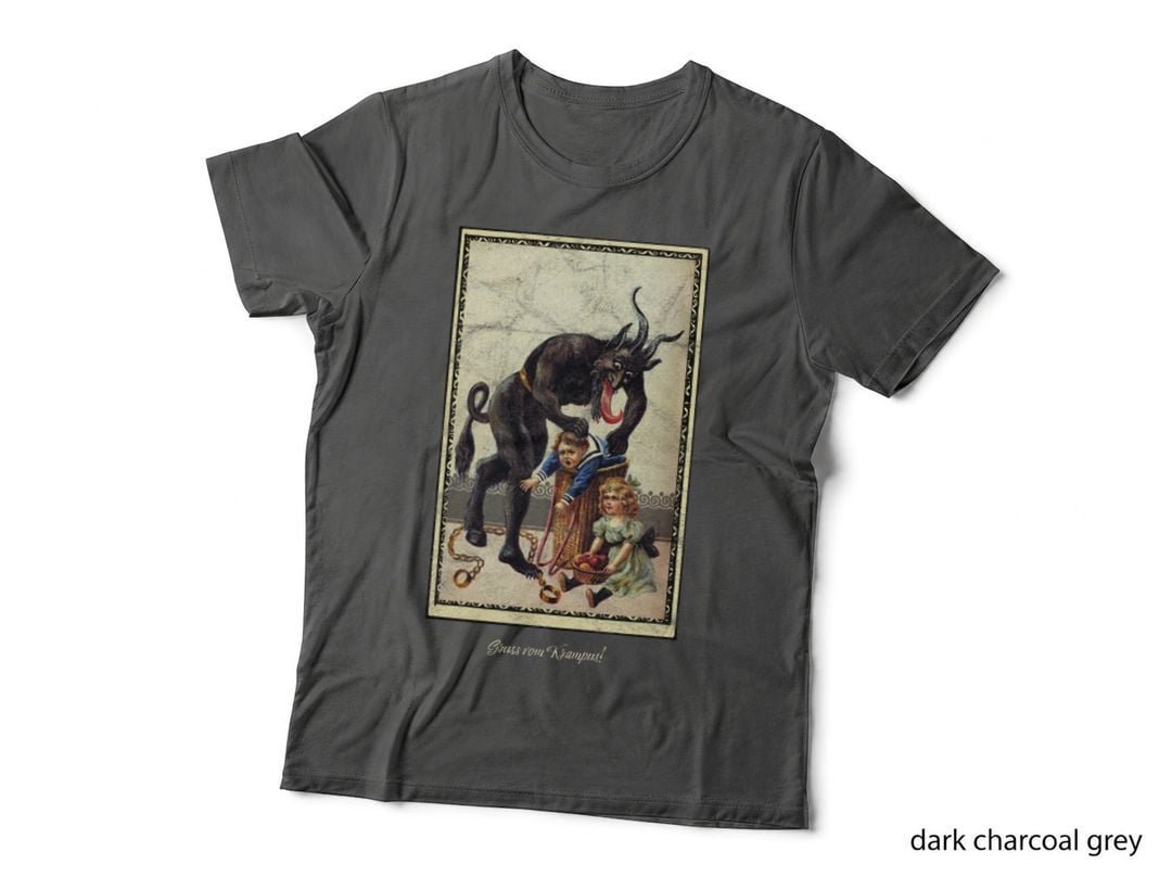 Krampus Occult Germanic Christmas Demon Vintage Illustration T-Shirt