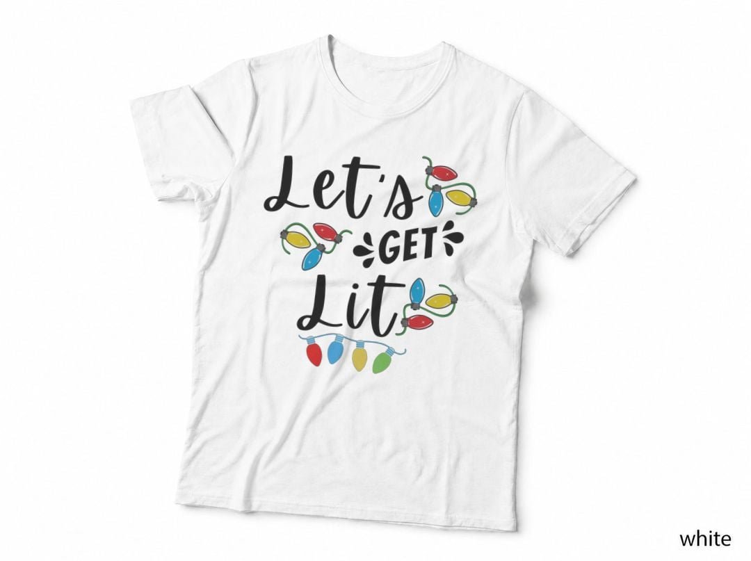 Let's Get Lit Shirt - Ugly Christmas Adult Drinking Sweatshirt T-Shirt