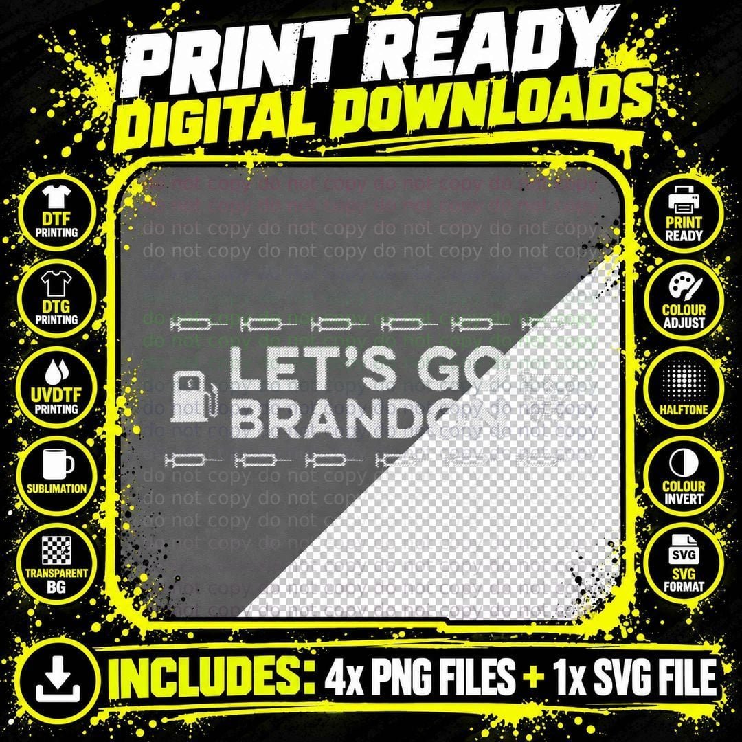 Lets Go Brandon - Let's Go Christmas Ugly Sweater Print Png SVG Digital Bundle