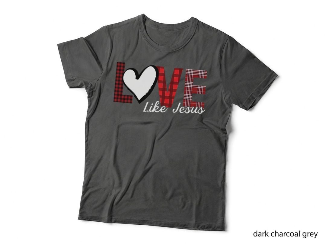 Love Like Jesus Christmas Plaid X-Mas Religious Christian T-Shirt