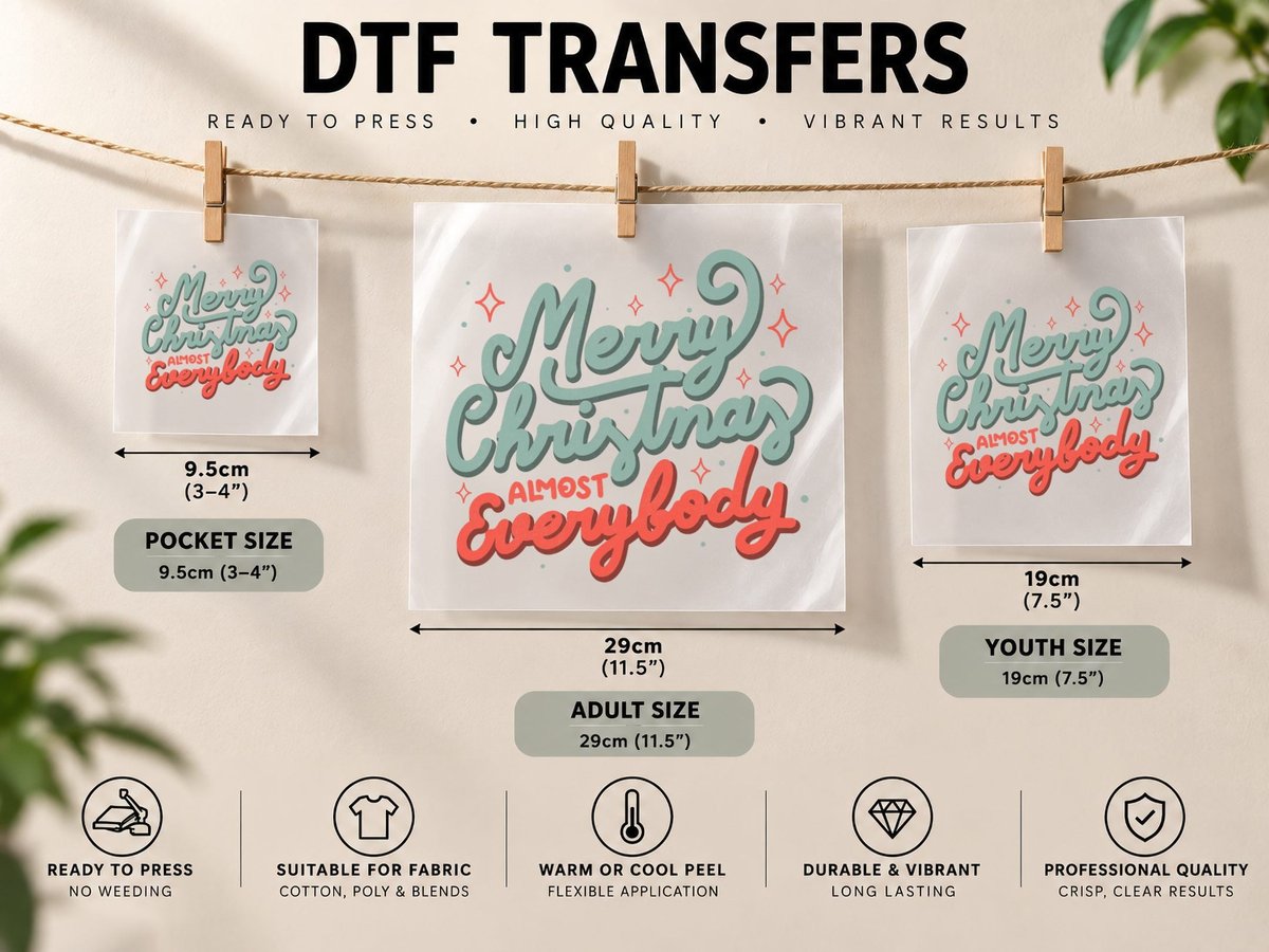 Merry Christmas Almost Everybody by Tobe Fonseca DTF Transfer Iron On