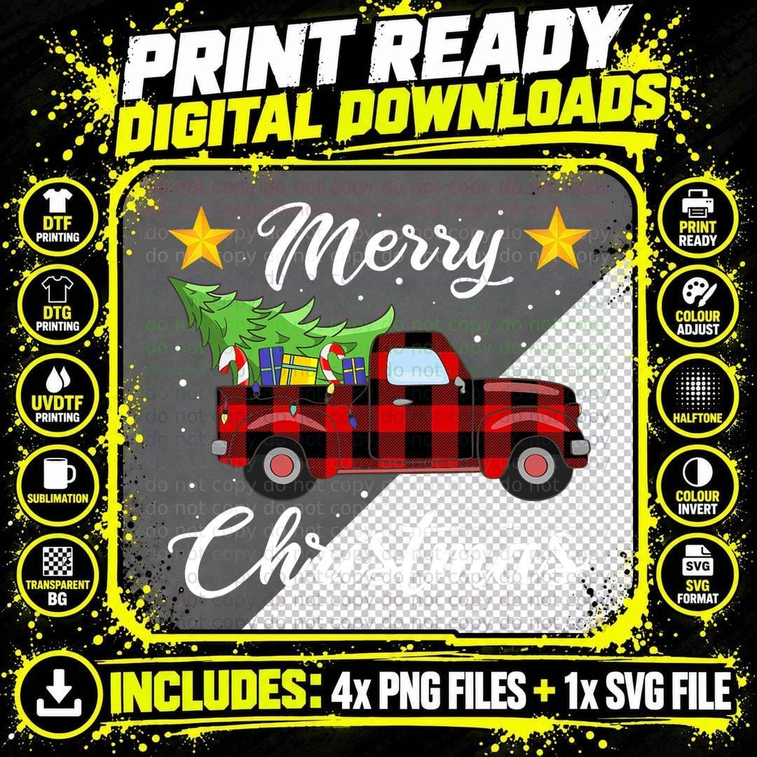 Merry Christmas Buffalo Plaid Shirt Png SVG Digital Bundle