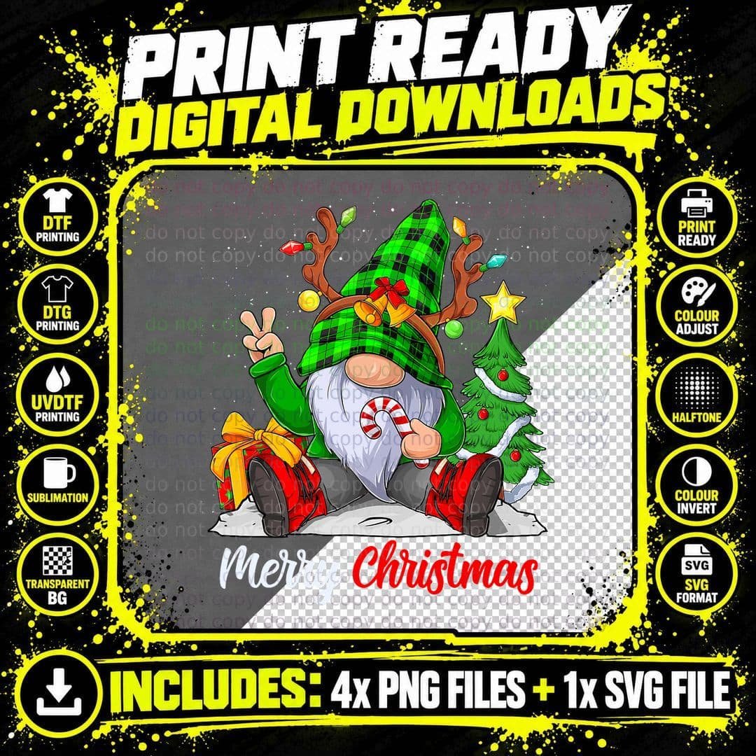 Merry Christmas Gnome Family Christmas Shirts for Women Png SVG Digital Bundle