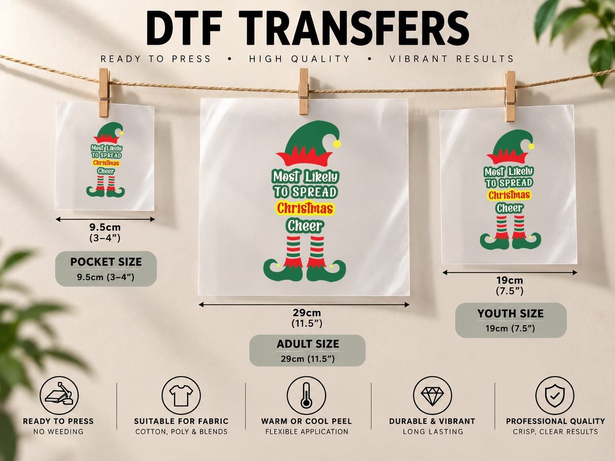 Most Likely to Spread Christmas Cheer Funny DTF Transfer Iron On