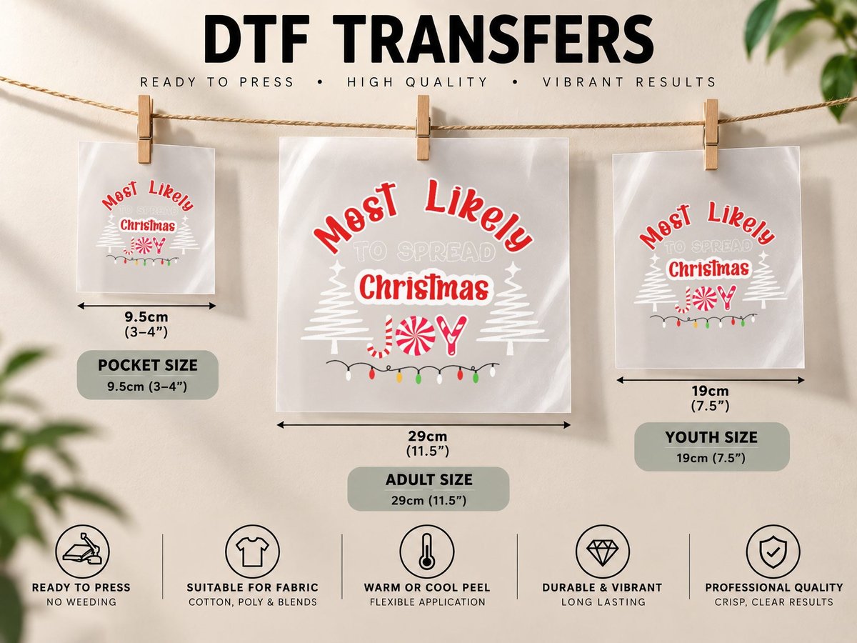 Most Likely to Spread Christmas Joy Funny, Christmas Funny DTF Transfer Iron On