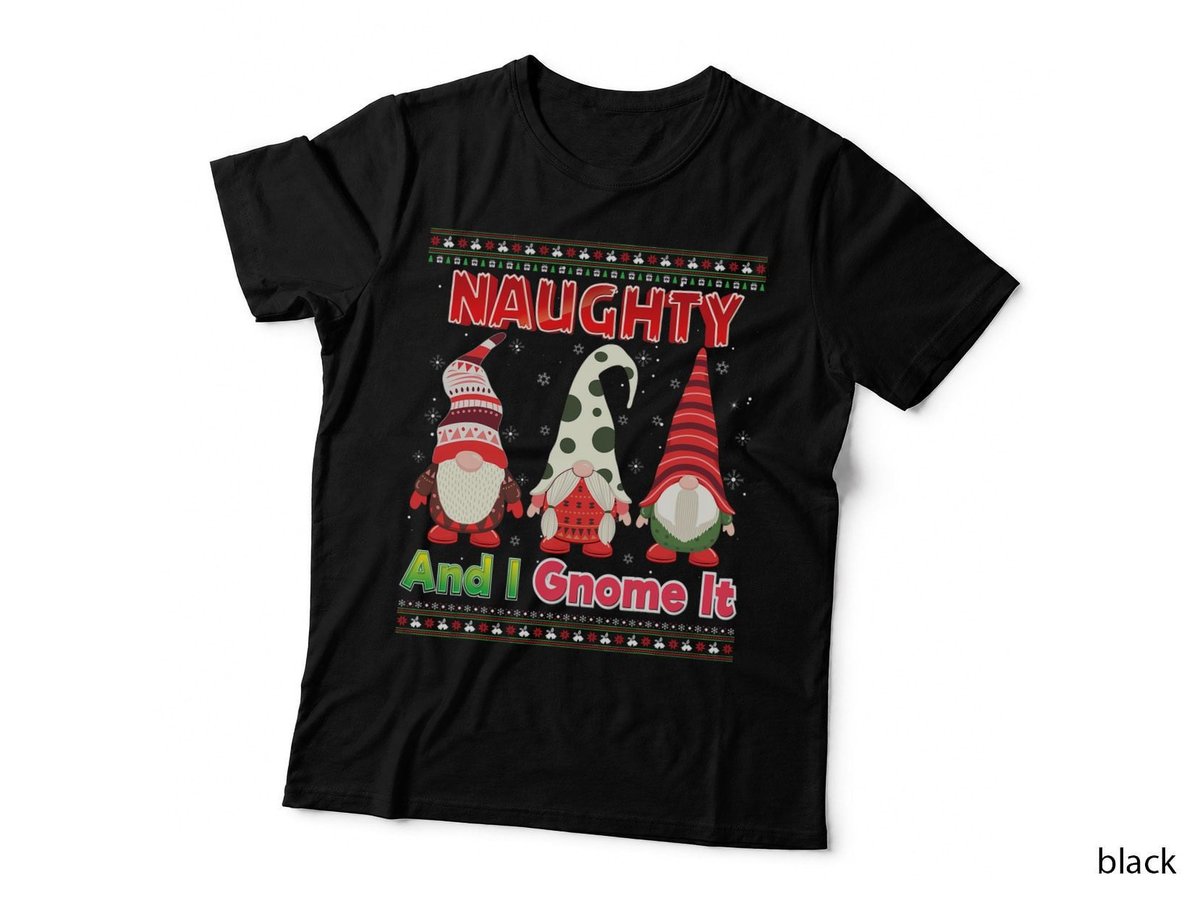 Naughty and I Gnome It Christmas Gnomes Pajama Merry Sweater T-Shirt
