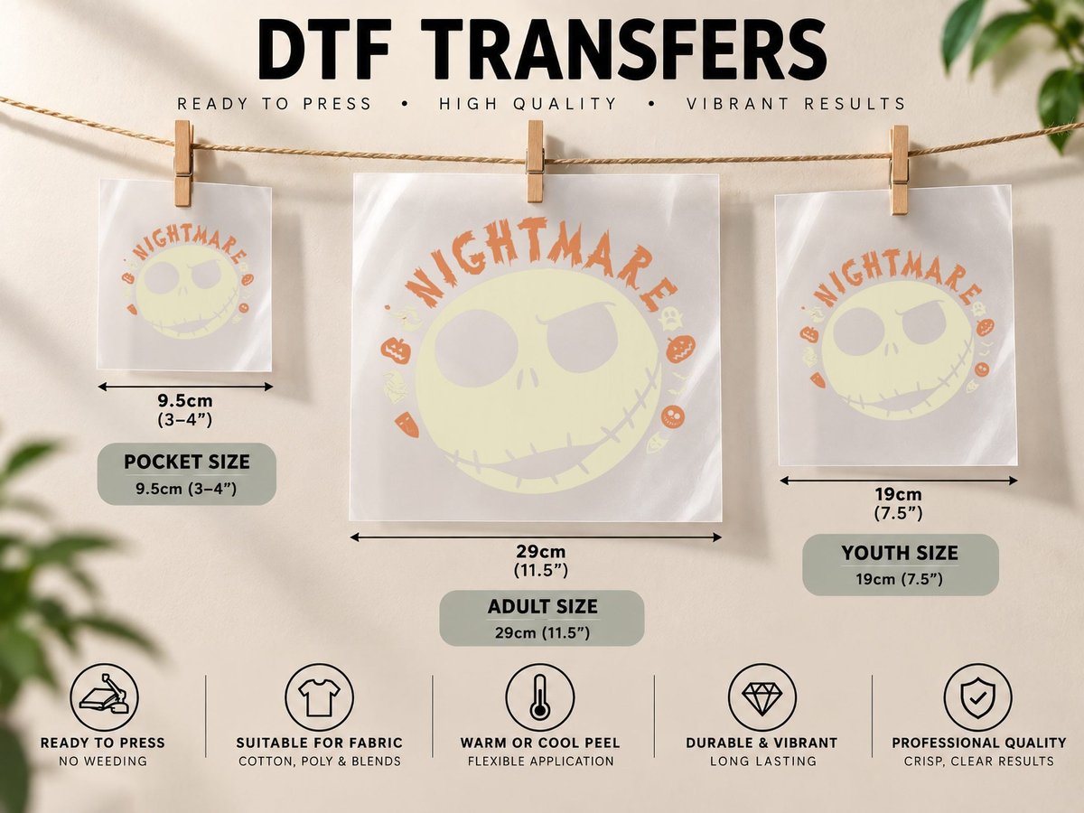 Nightmare Before Christmas Jack Halloween DTF Transfer Iron On