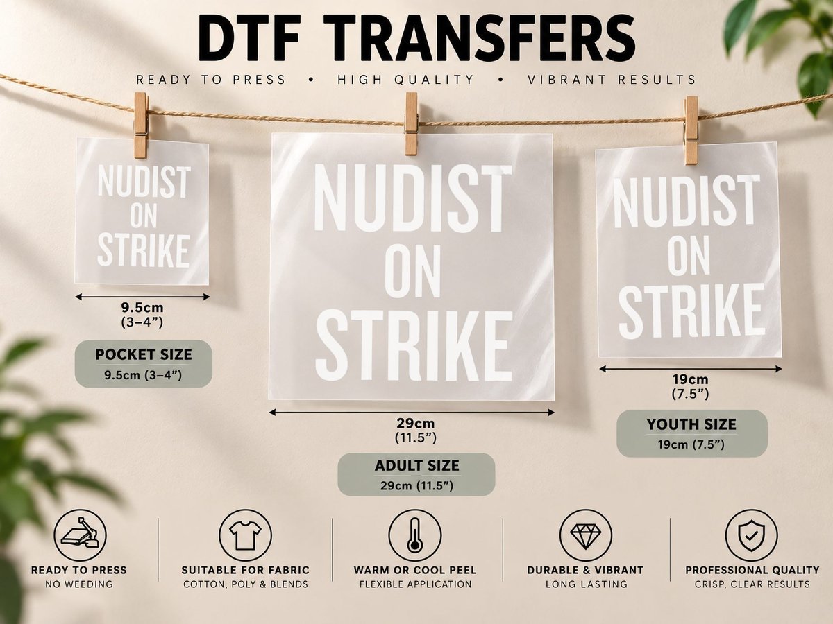 Nudist on Strike Halloween Christmas Funny Cool Holi DTF Transfer Iron On