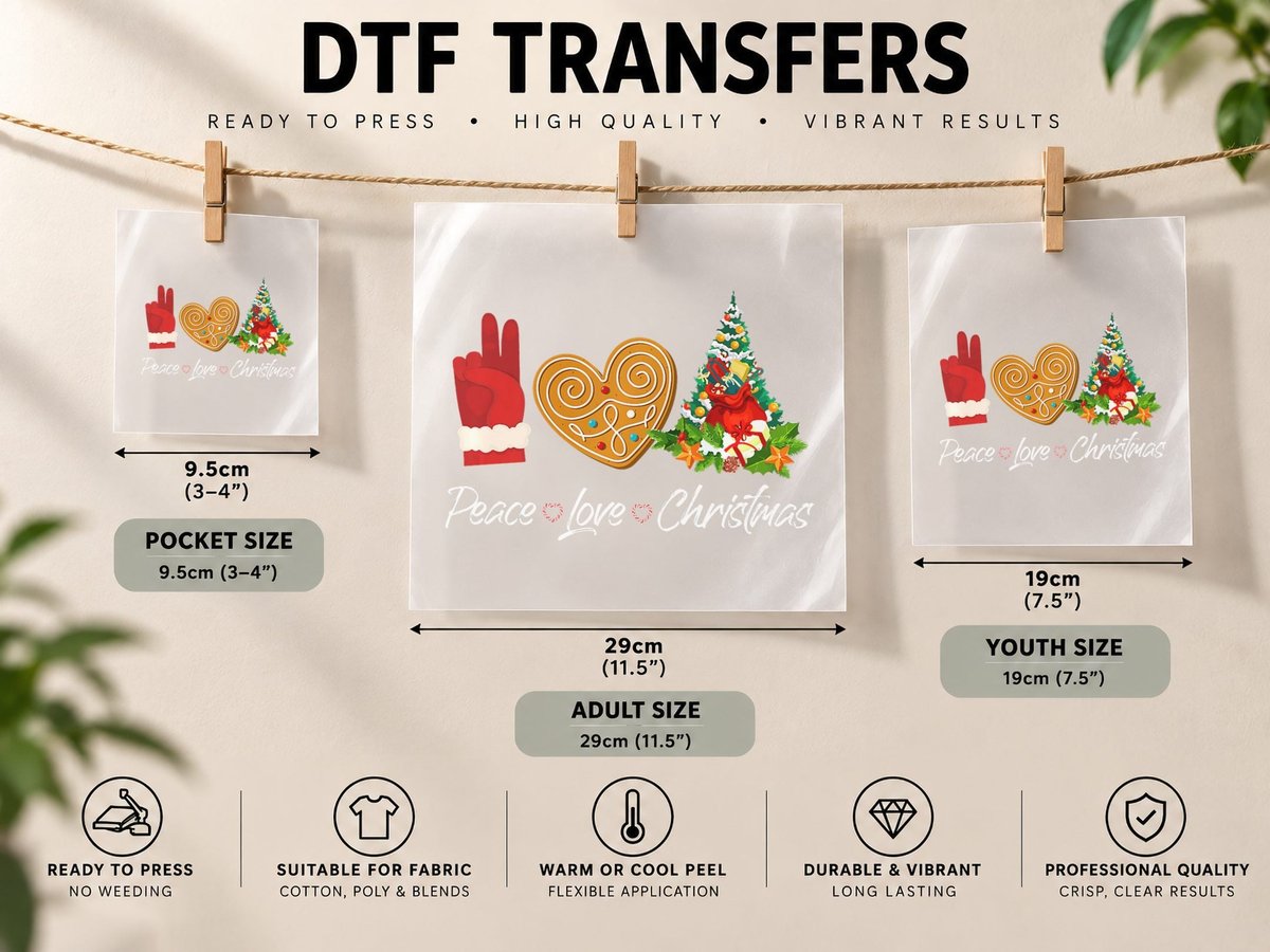 Peace Love Christmas Xmas Lover, Love Christmas Xmas Lover DTF Transfer Iron On