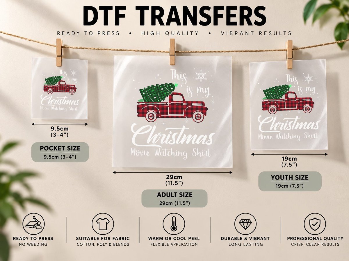 Plaid Truck with Single Green Tree, This Is My Christmas DTF Transfer Iron On