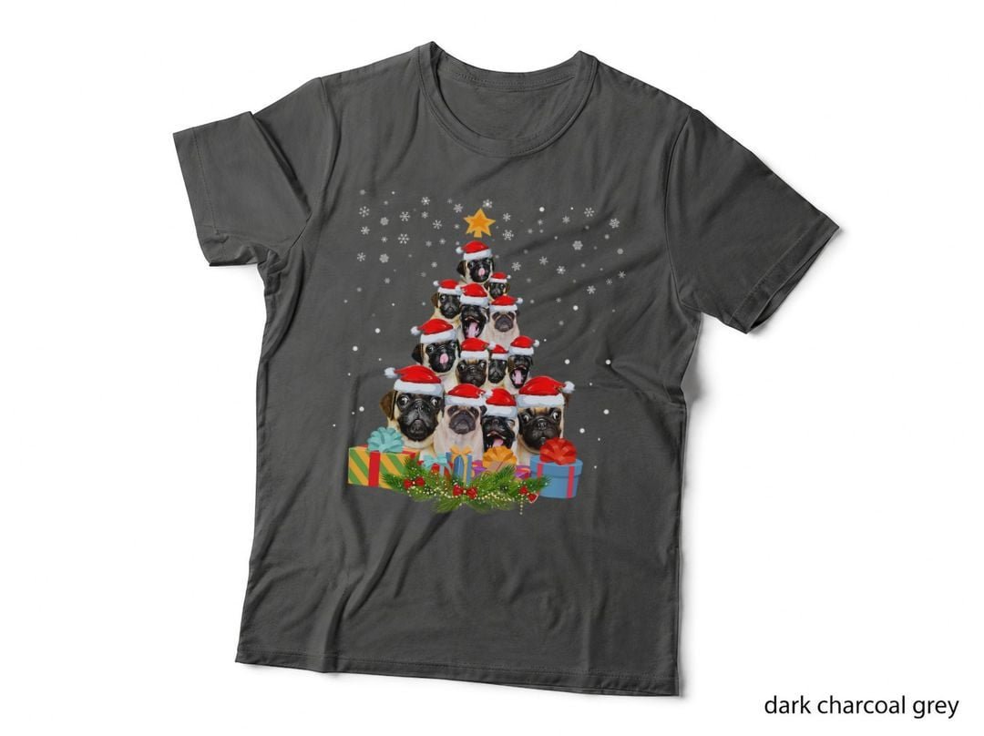 Pug Christmas Tree Funny Xmas for Pug Dog Lover T-Shirt