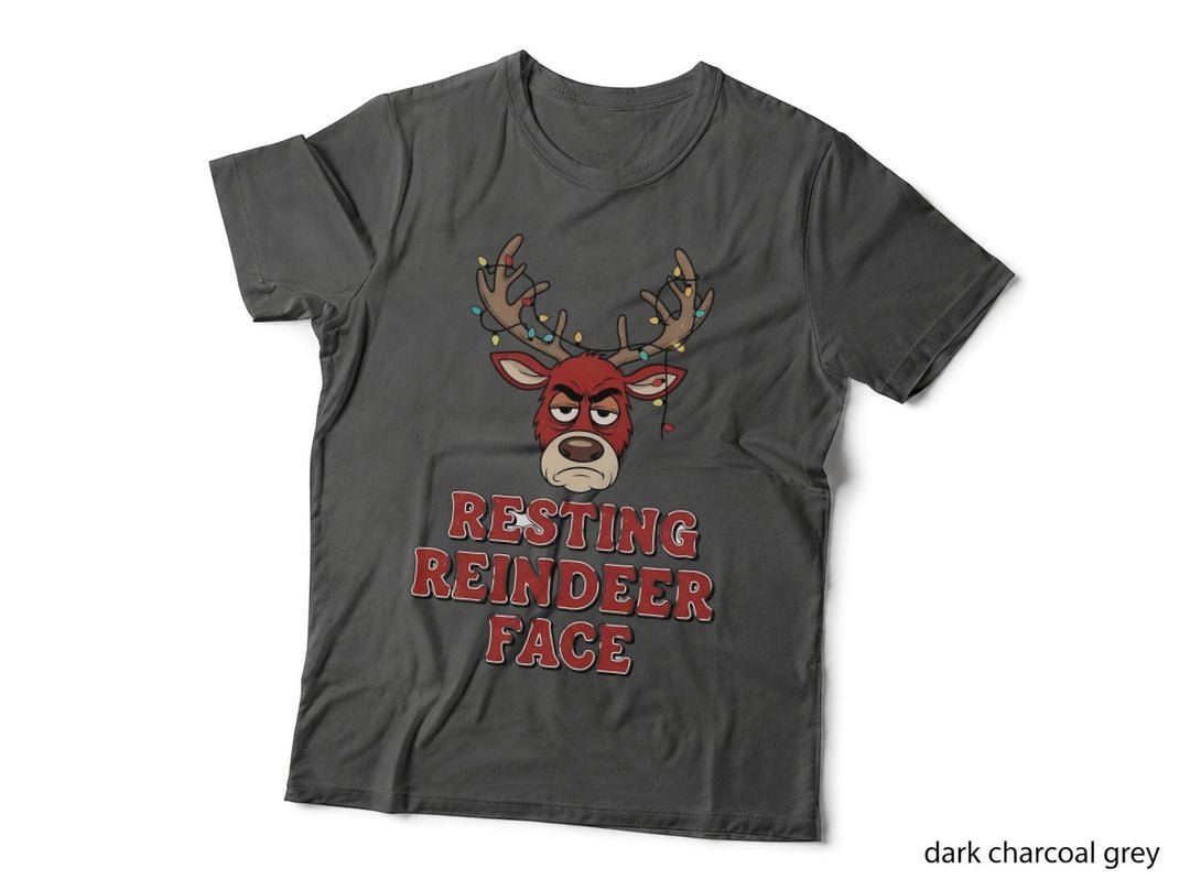 Resting Reindeer Face Funny Christmas Rudolph Holiday Gift T-Shirt