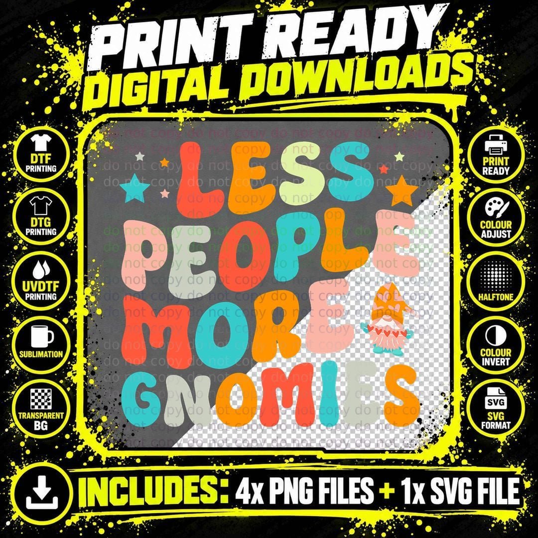 Retro-Vintage More-Gnomies Family Christmas Gnome T-Shirt Png SVG Digital Bundle