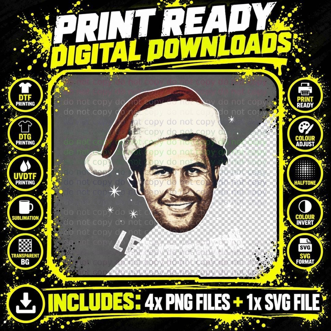 Santa Pablo Shirt, Let It Snow Funny Christmas Shirt Png SVG Digital Bundle