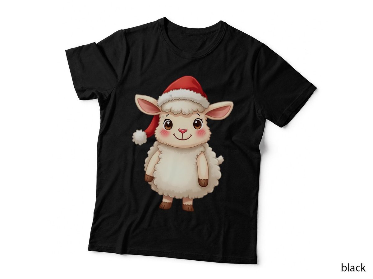 Santa Sheep Funny Cute Christmas Holiday T-Shirt