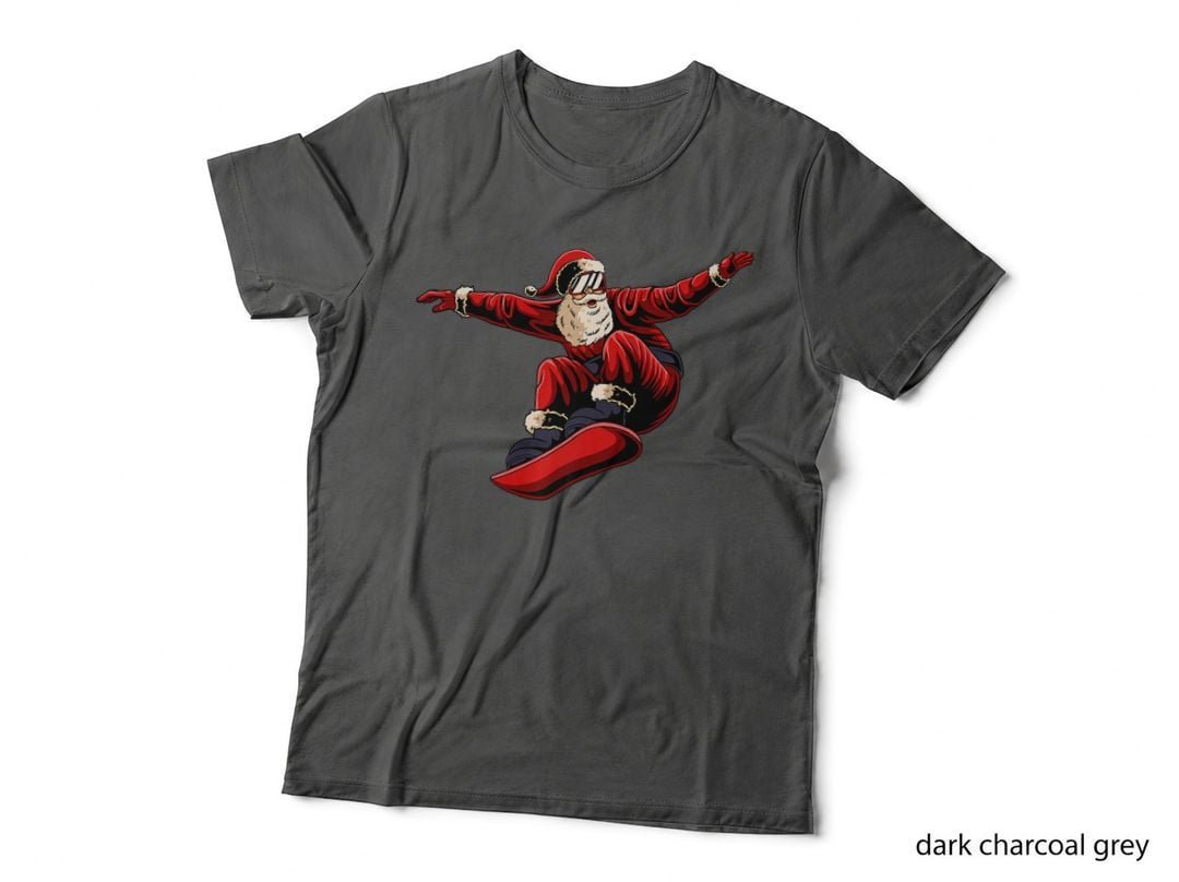 Santa Snowboarding Christmas Pajama Snowboard Sport X-Mas T-Shirt