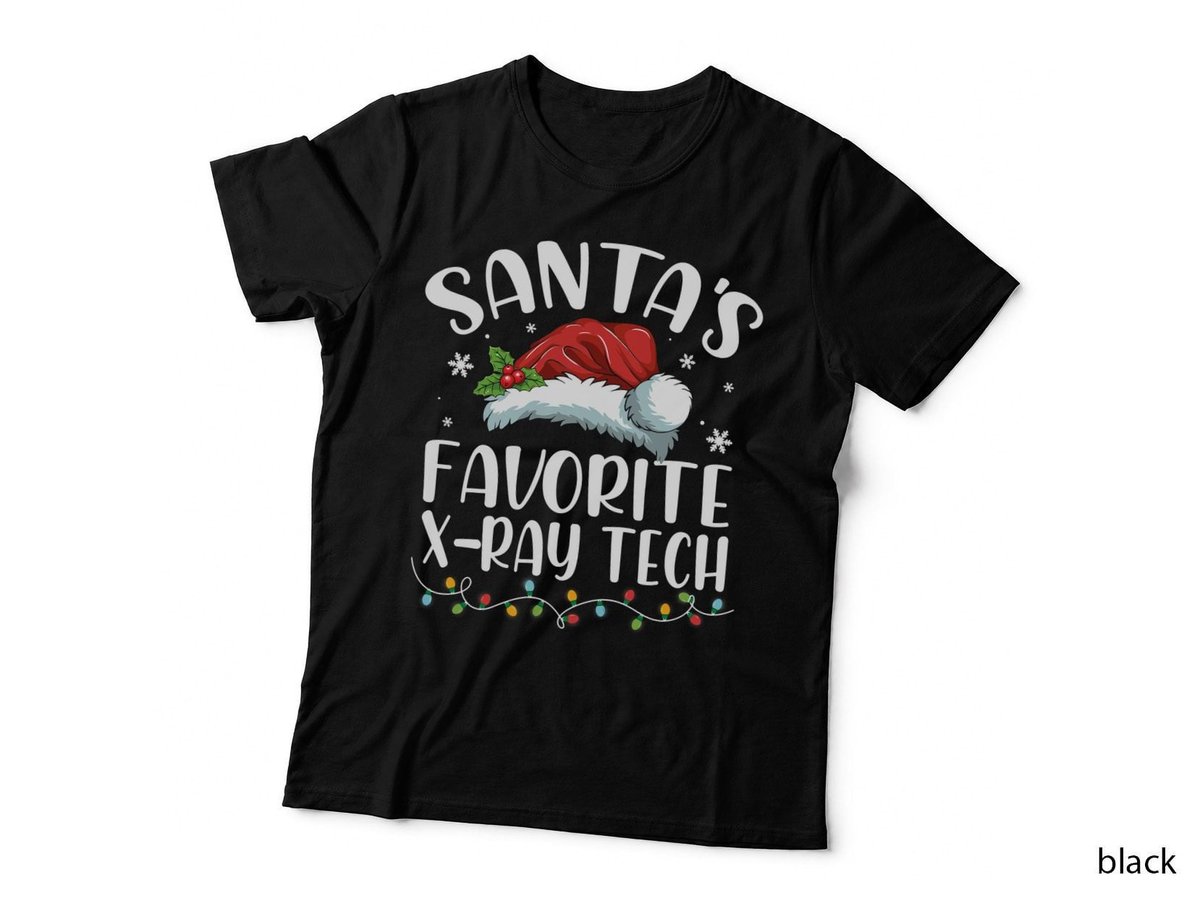 Santas Favorite X-Ray Technician Christmas Radiology Tech T-Shirt