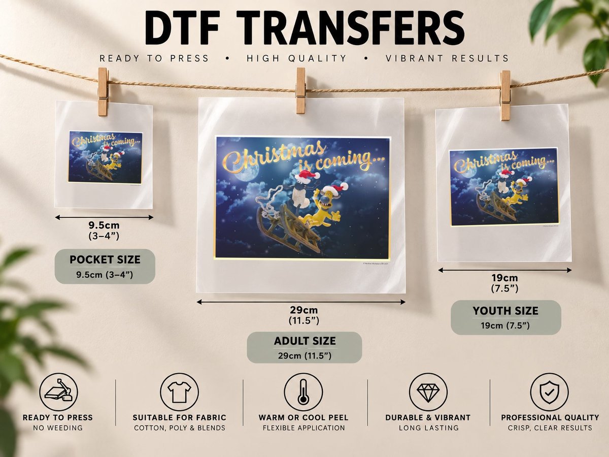 Shaun the Sheep Christmas Is Coming DTF Transfer Iron On