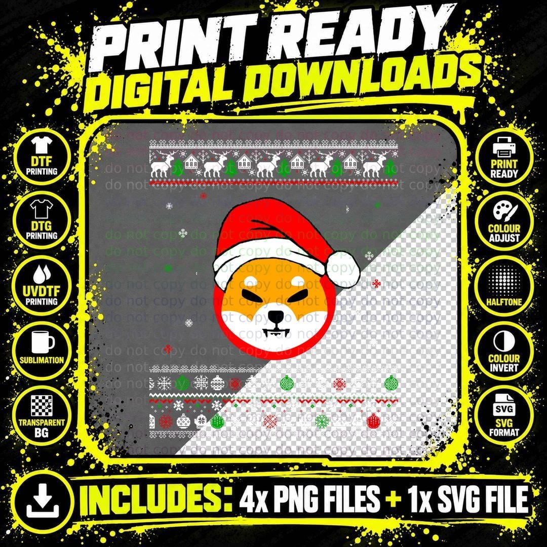 Shiba Inu Coin Shiba Inu Crypto Shiba Inu Ugly Christmas Png SVG Digital Bundle