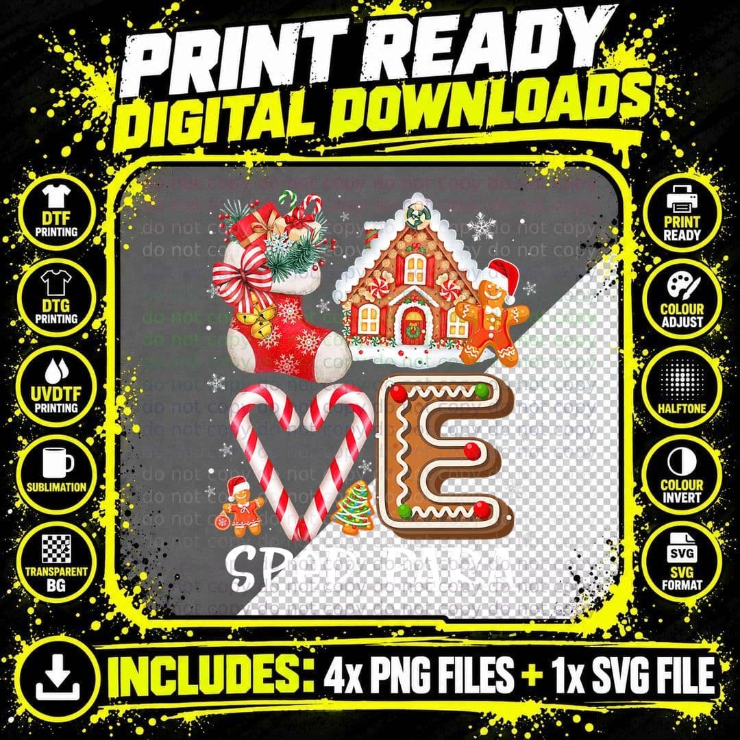 Sped Para Xmas Love Christmas Teachers Cute Gingerbread Png SVG Digital Bundle