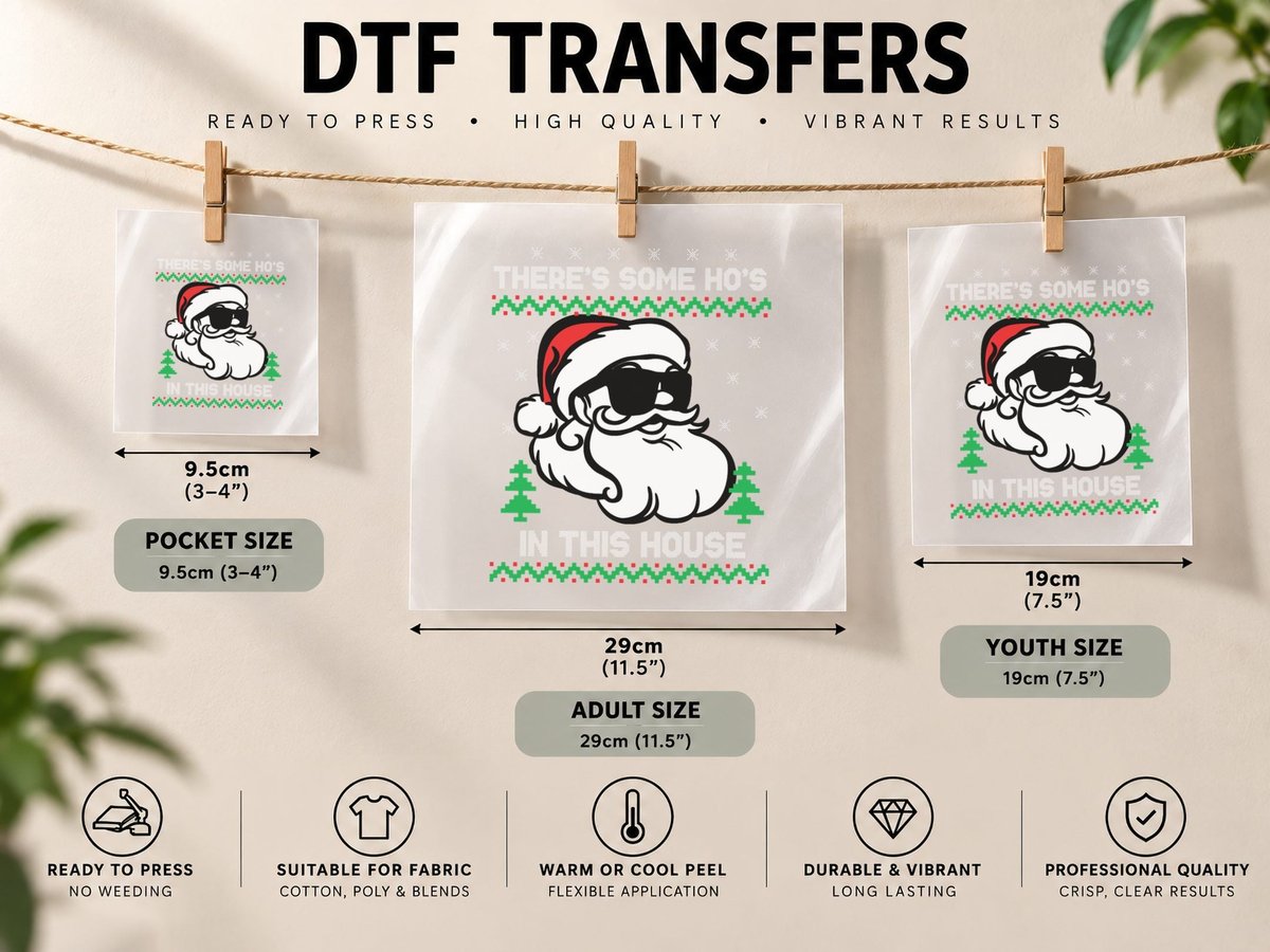 There's Some Hos in This House Ugly Christmas Contest DTF Transfer Iron On