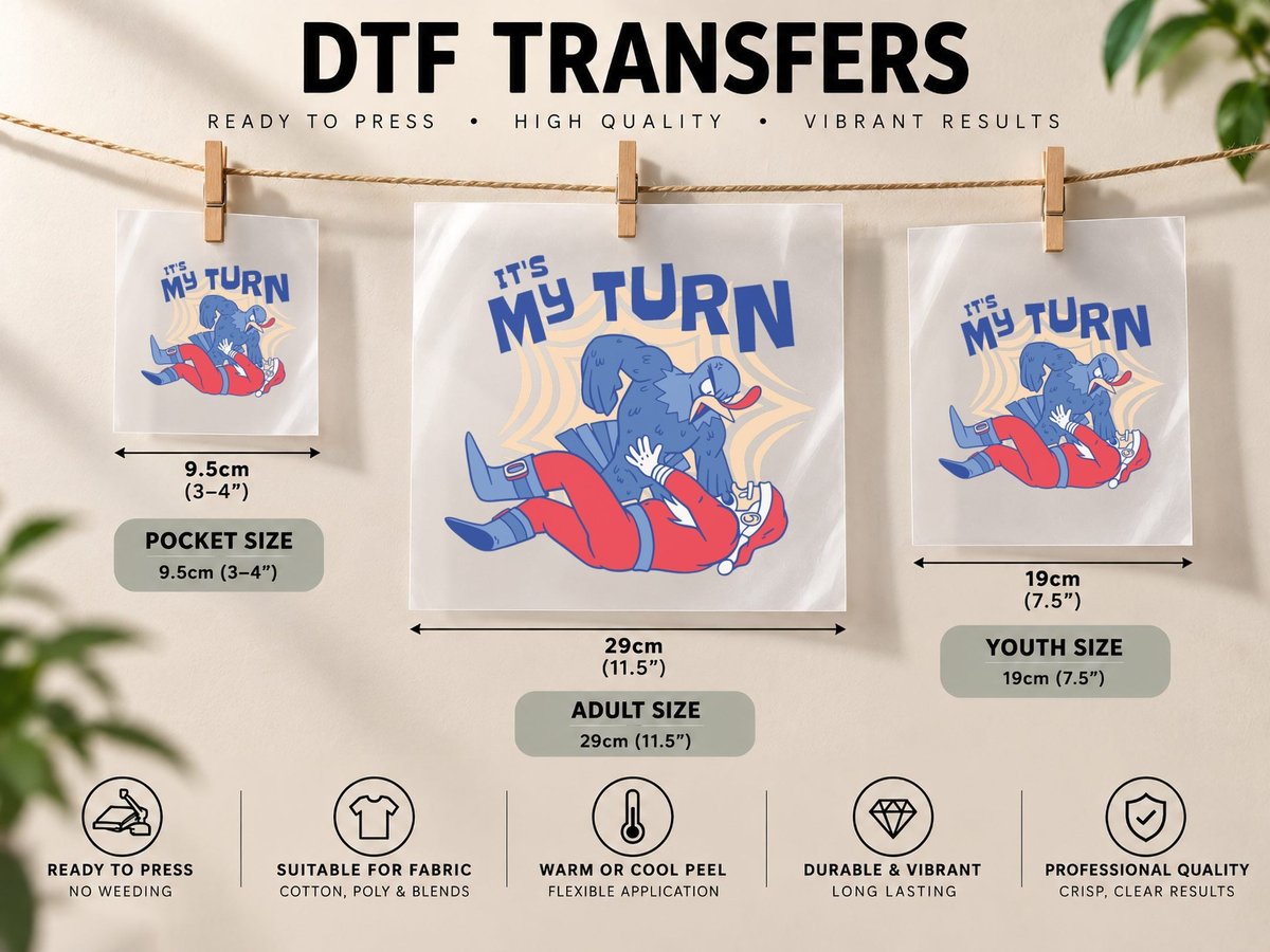 Turkey vs Santa DTF Transfer Iron On