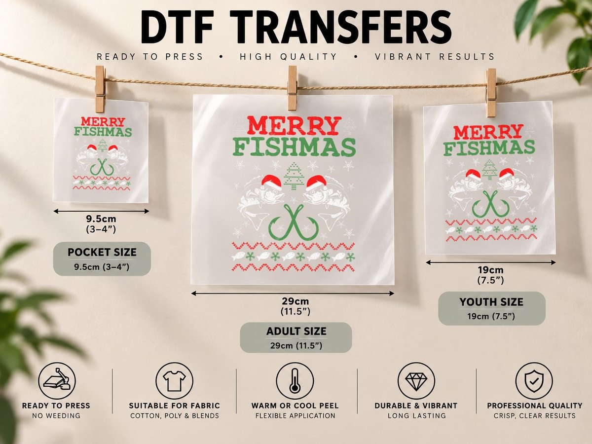 Ugly Christmas Angler Fish Fisherman Christmas Angel DTF Transfer Iron On